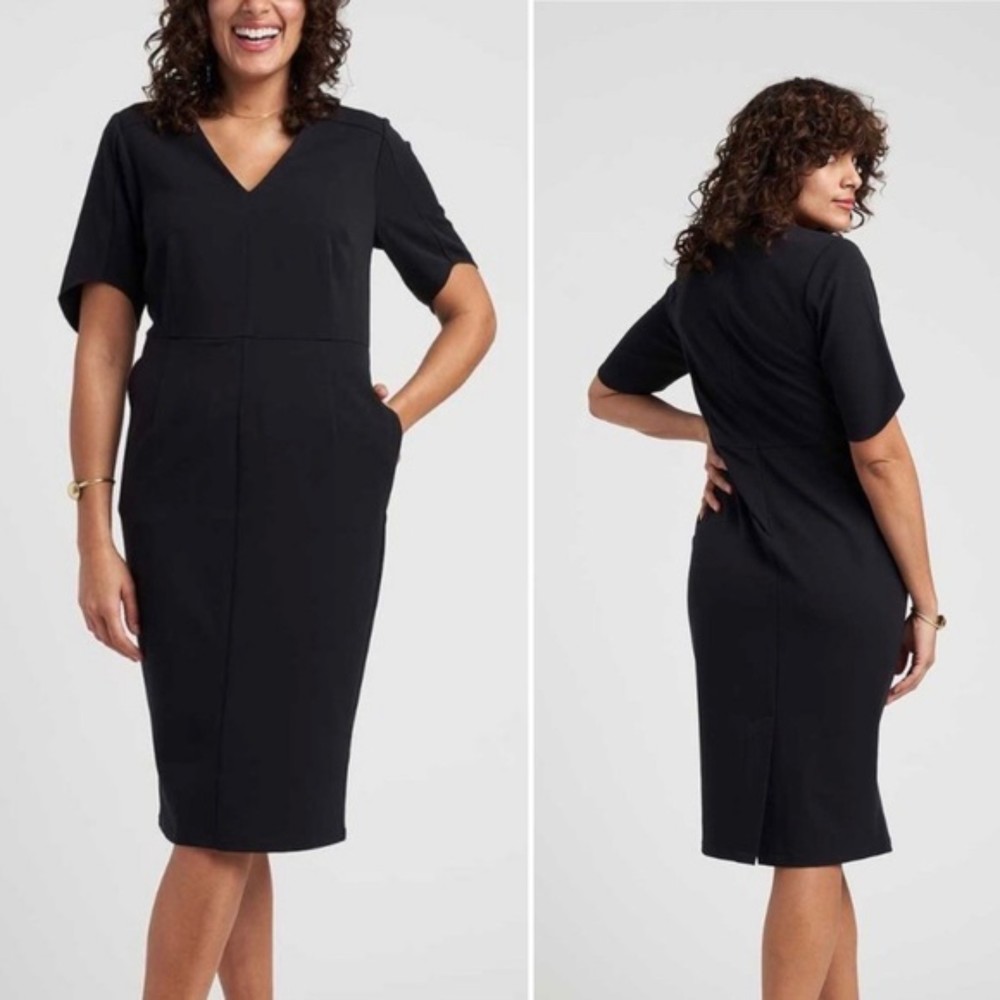 Universal Standard Black Midi Dress - M 18/20